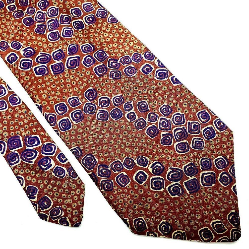 Christian Dior Monsieur Silk Tie Brown Print Abst